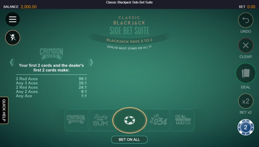 Classic Blackjack Side Bet Suite — Juega 100% gratis en modo demo 2 Blackjack clásico con apuestas paralelas.jpg