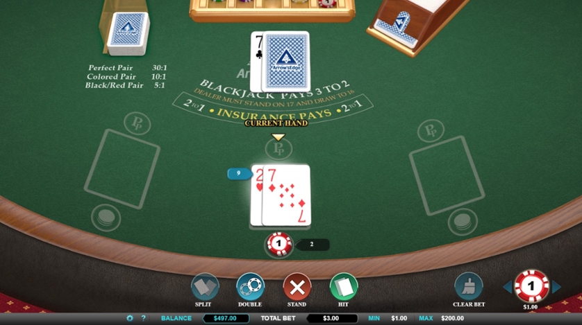 Blackjack con parejas perfectas