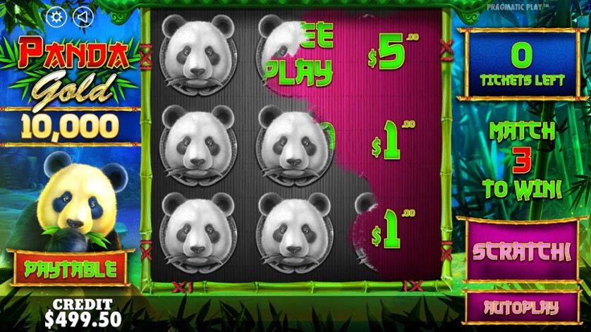 Panda Gold Scratchcard