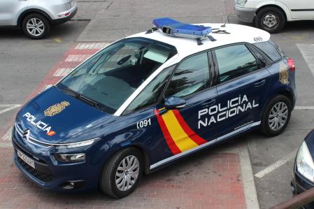 Coche de policía en una búsqueda