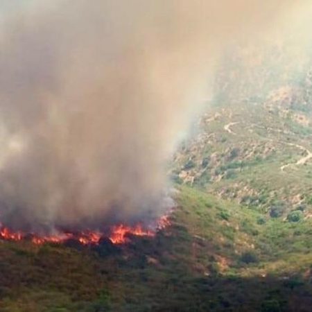 80 people from a camping in the fire in the Sevillana Sierra evict