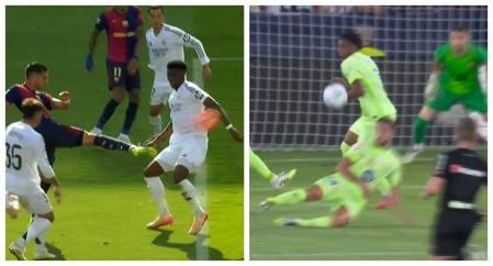 El penalti no pitado al Madrid por manos de Tchouaméni contrasta con el sí señalado al Barça por manos de Balde contra el Levante
