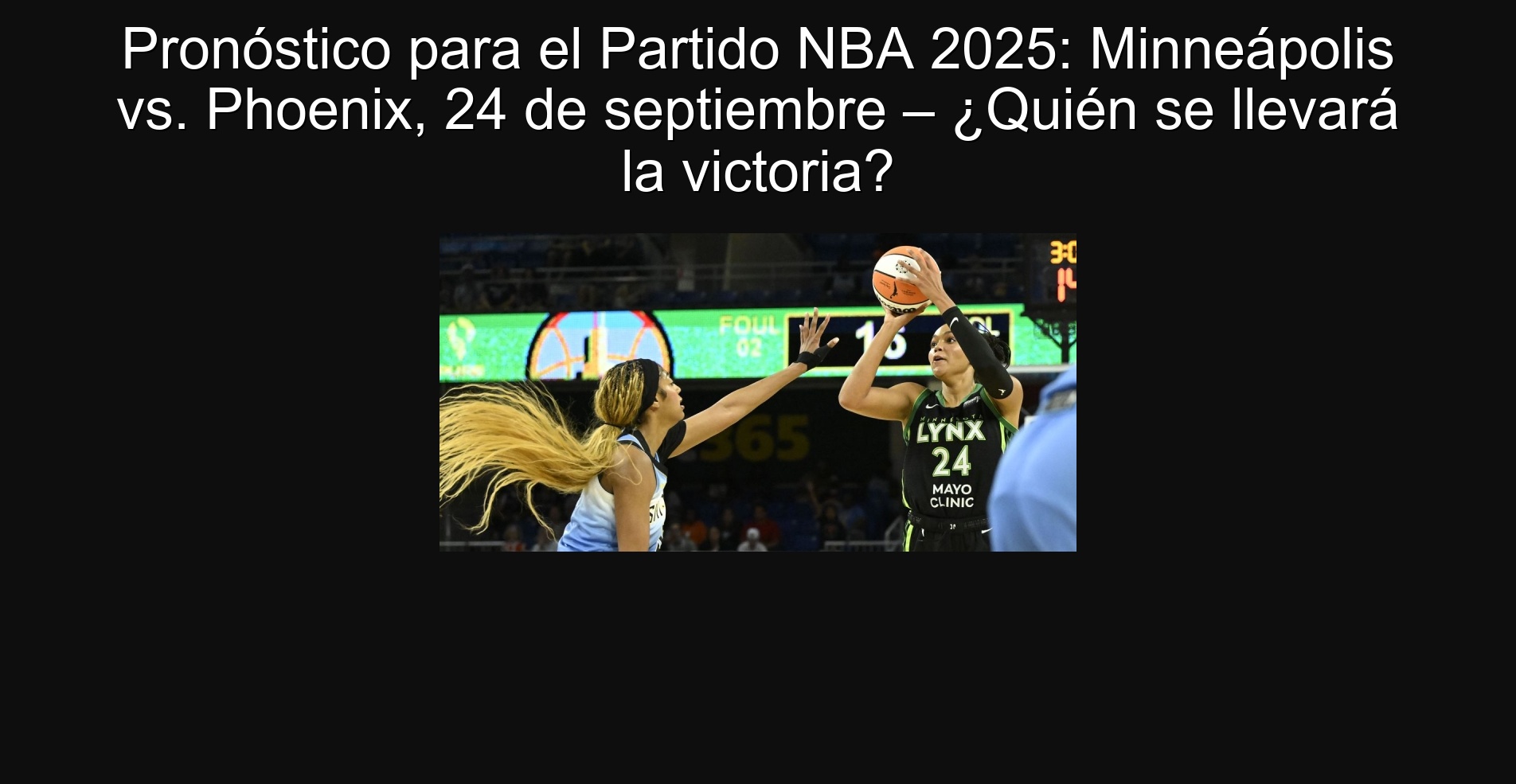 Forecast for the NBA 2025 party: Minneápolis vs. Phoenix, September 24 - Who will take the victory?