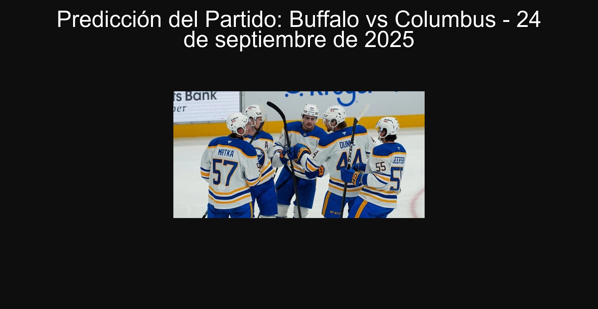 Party Prediction: Buffalo vs Columbus - September 24, 2025
