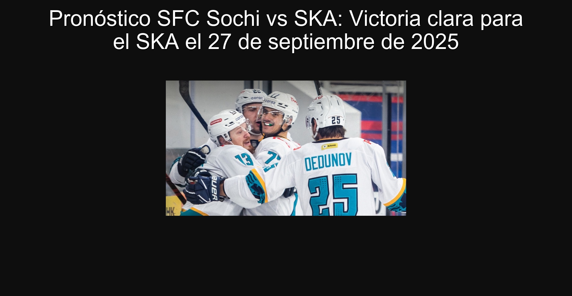 SFC Sochi vs SKA prognosis: Clear Victoria for SKA on September 27, 2025