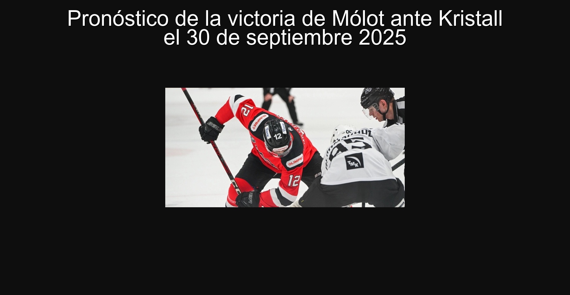 Mologt's victory prognosis against Kristall on September 30, 2025