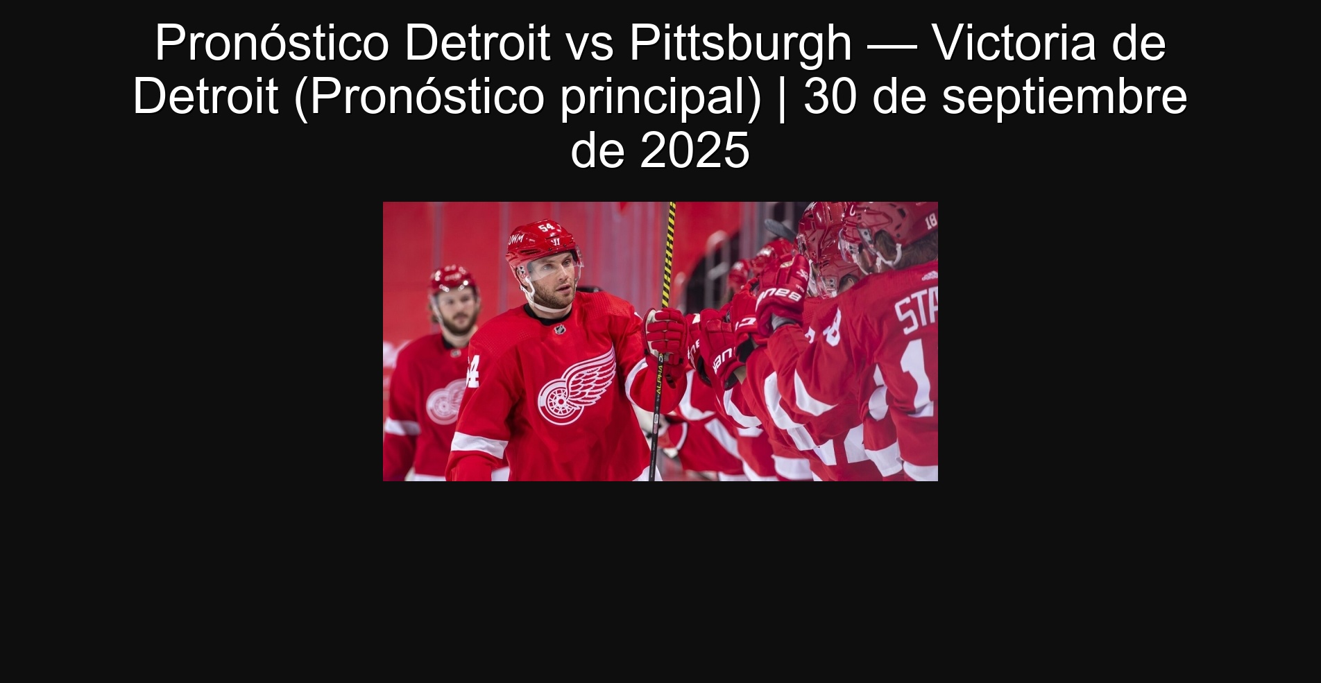 Detroit vs Pittsburgh Forecast - Detroit Victory (main prognosis) | September 30, 2025