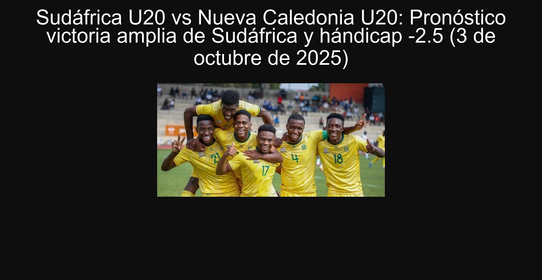 South Africa U20 vs