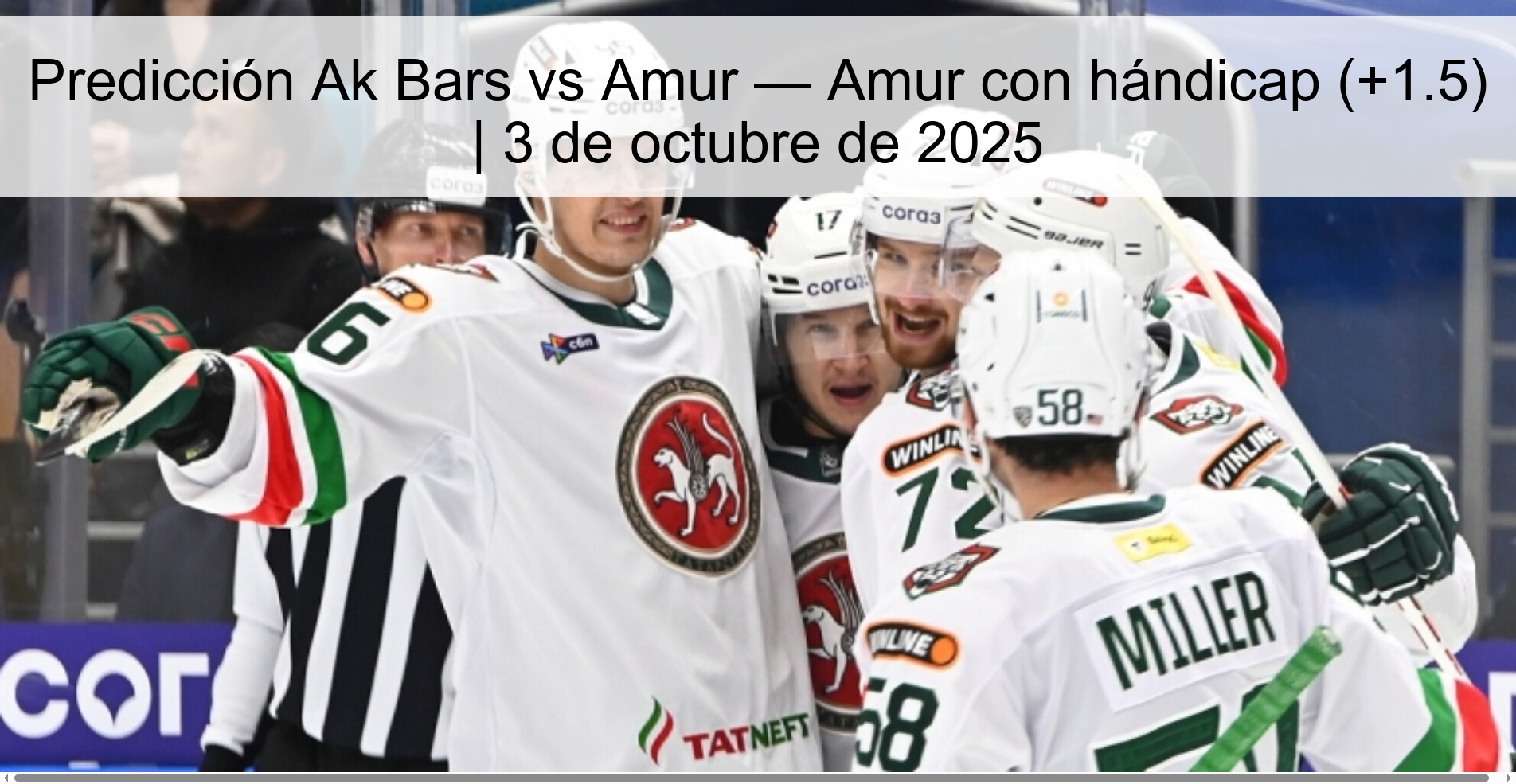 AK BARS VS AMUR - AMUR Prediction with handicap (+1.5) | October 3, 2025