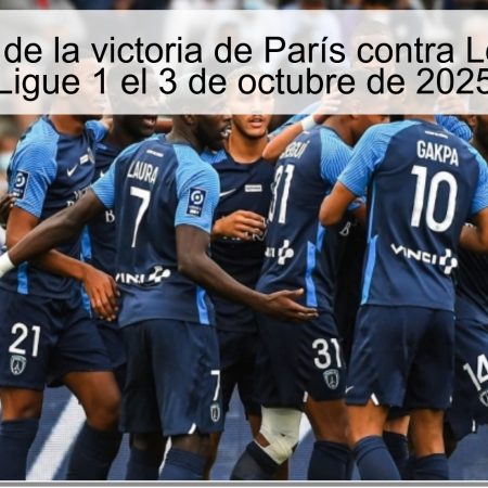 Predicción de la victoria de París contra Lorient en la Ligue 1 el 3 de octubre de 2025