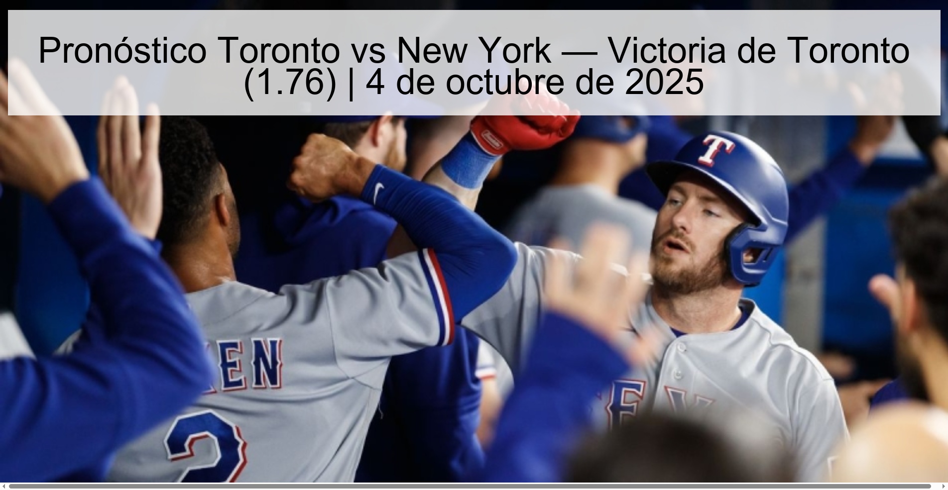 Toronto vs New York forecast - Victoria de Toronto (1.76) | October 4, 2025