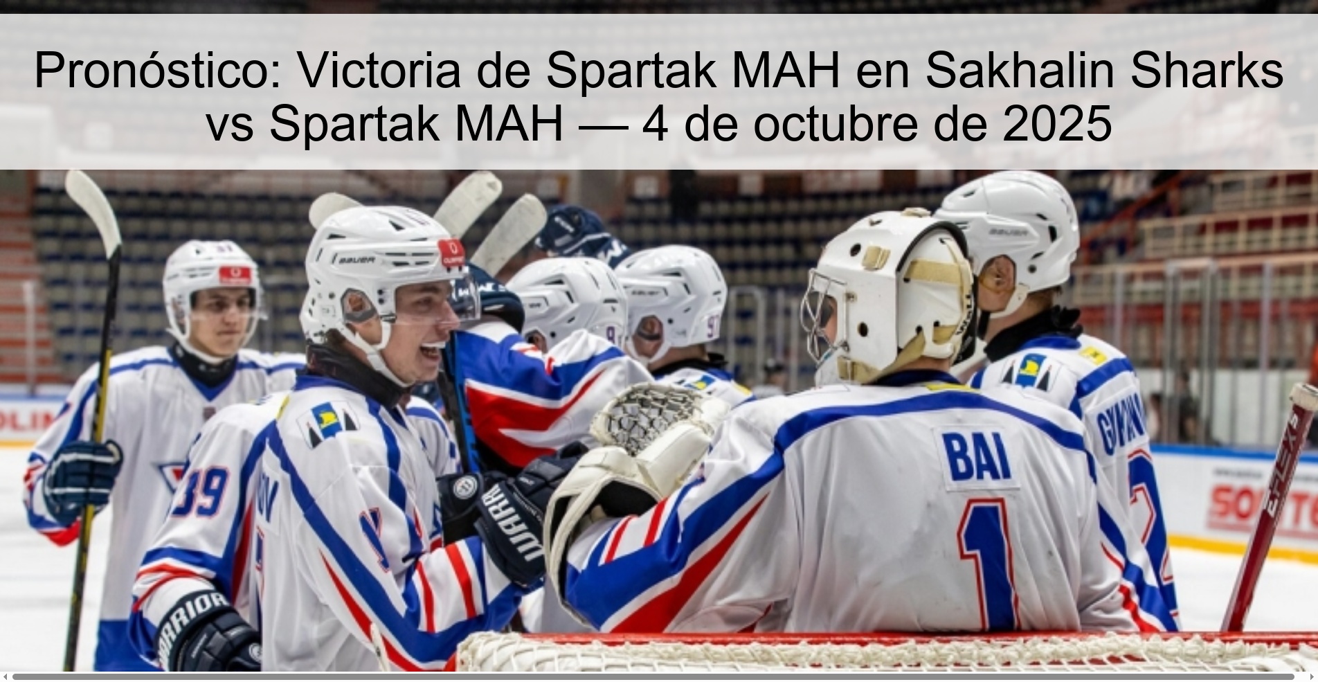 Forecast: Spartak Mah Victory in Sakhalin Sharks vs Spartak MAH - October 4, 2025