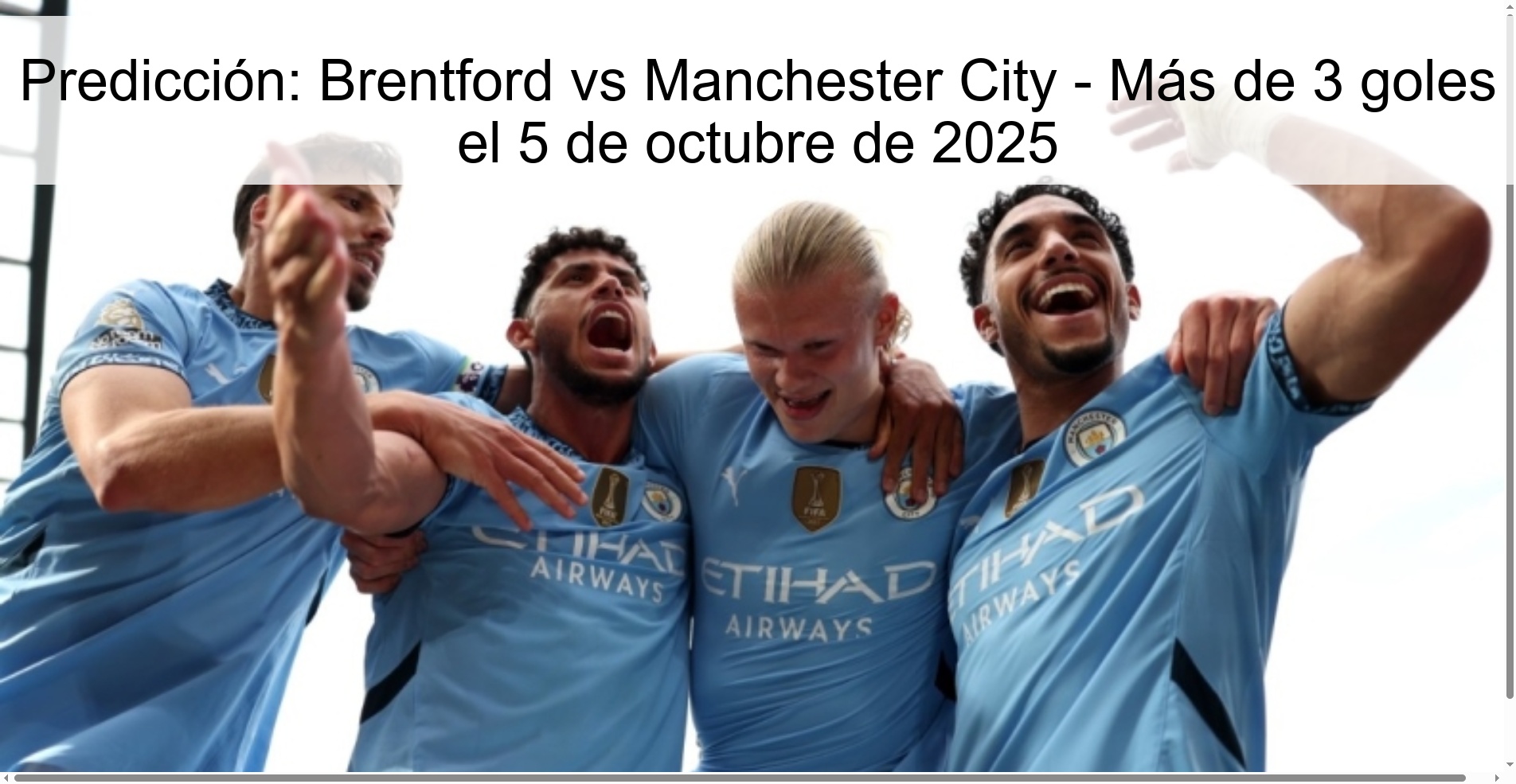 Prediction: Brentford vs Manchester City - More than 3 goals on October 5, 2025 1 308351