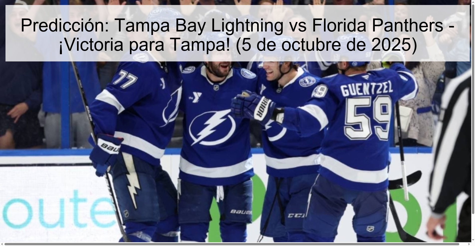 Prediction: Tampa Bay Lightning vs Florida Panthers - Victoria for Tampa! (October 5, 2025) 1 Prediction: Tampa Bay Lightning vs Florida Panthers - Victoria for Tampa! (October 5, 2025)