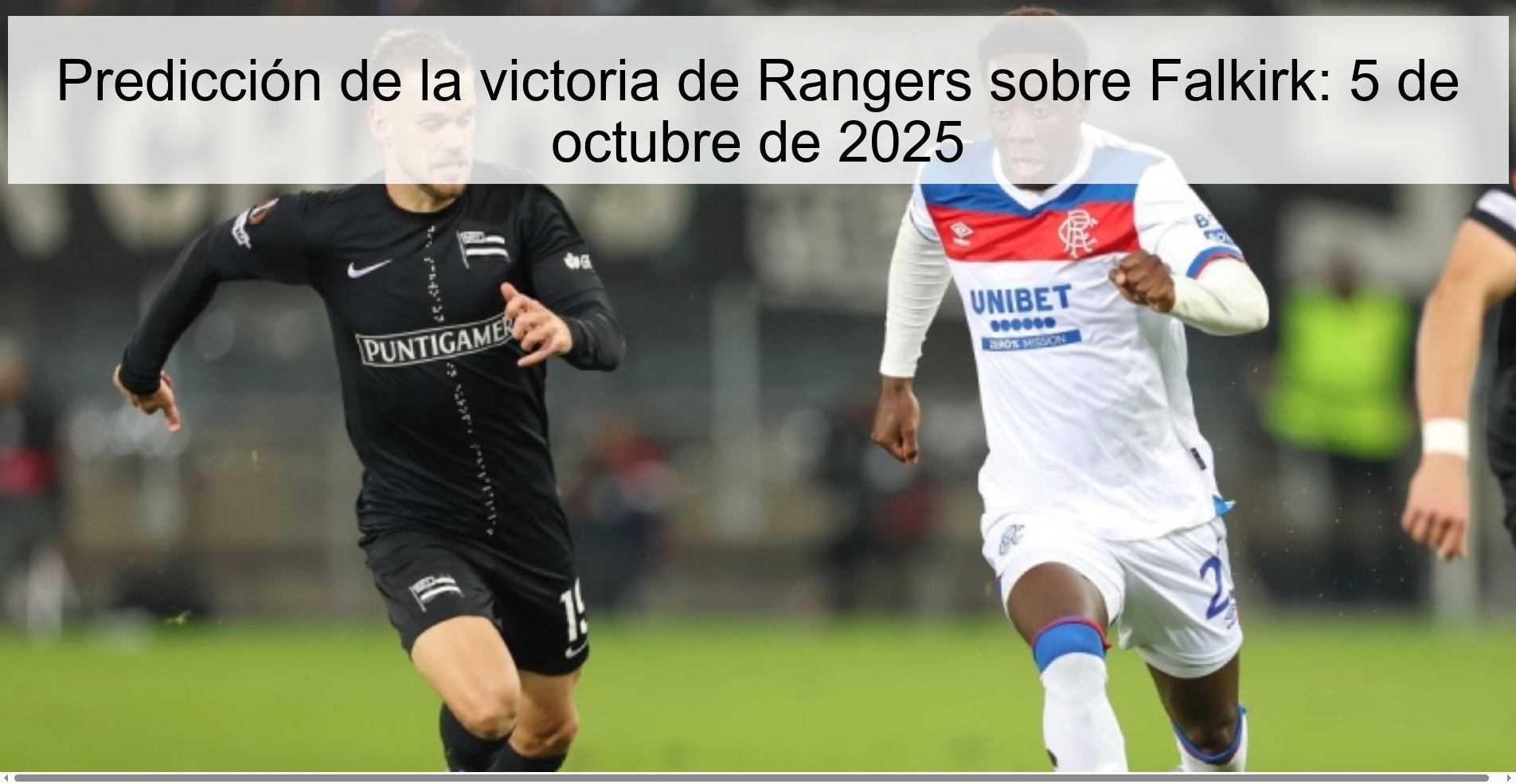 Prediction of Rangers' victory over Falkirk: October 5, 2025