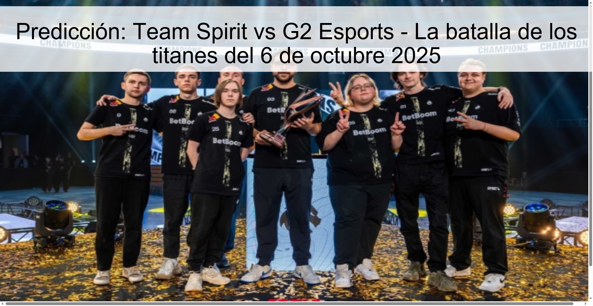 Prediction: Team Spirit vs G2 Esports - The Battle of the Titans of October 6 2025 1 309301