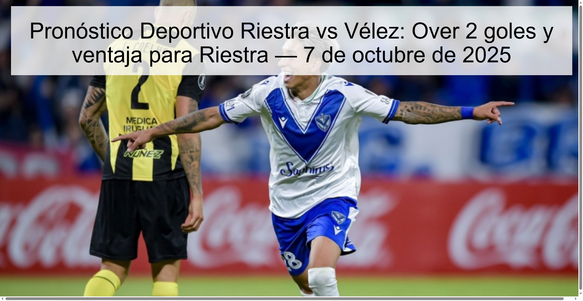 Riestra vs. Vélez sports prognosis: Over 2 goals and advantage for Riestra - October 7, 2025