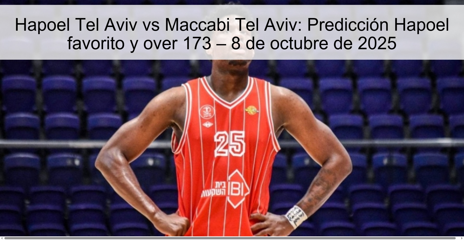 HAPOEL TEL AVIV VS MACCABI TEL AVIV: PREDICTION HAPOEL FAVORITE AND OVER 173 - OCTOBER 8, 2025 1 309929