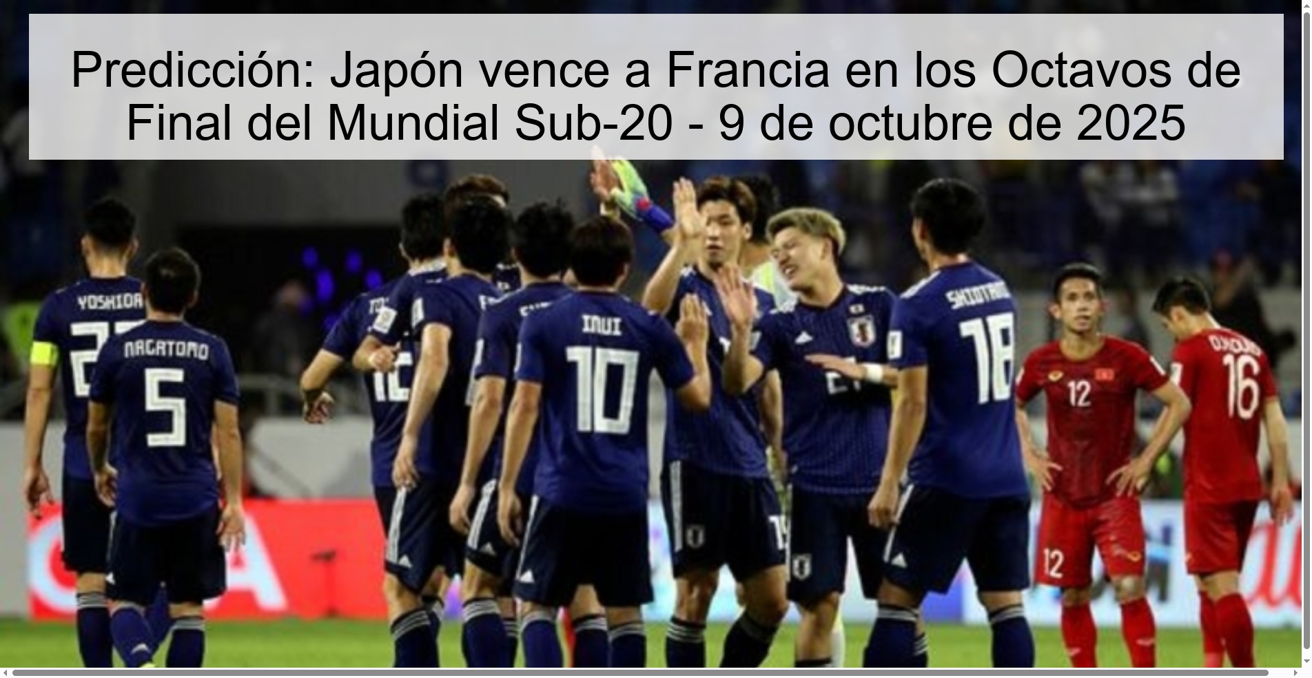 Prediction: Japan beats France in the Round of 16 of the U-20 World Cup - October 9, 2025 1 309957