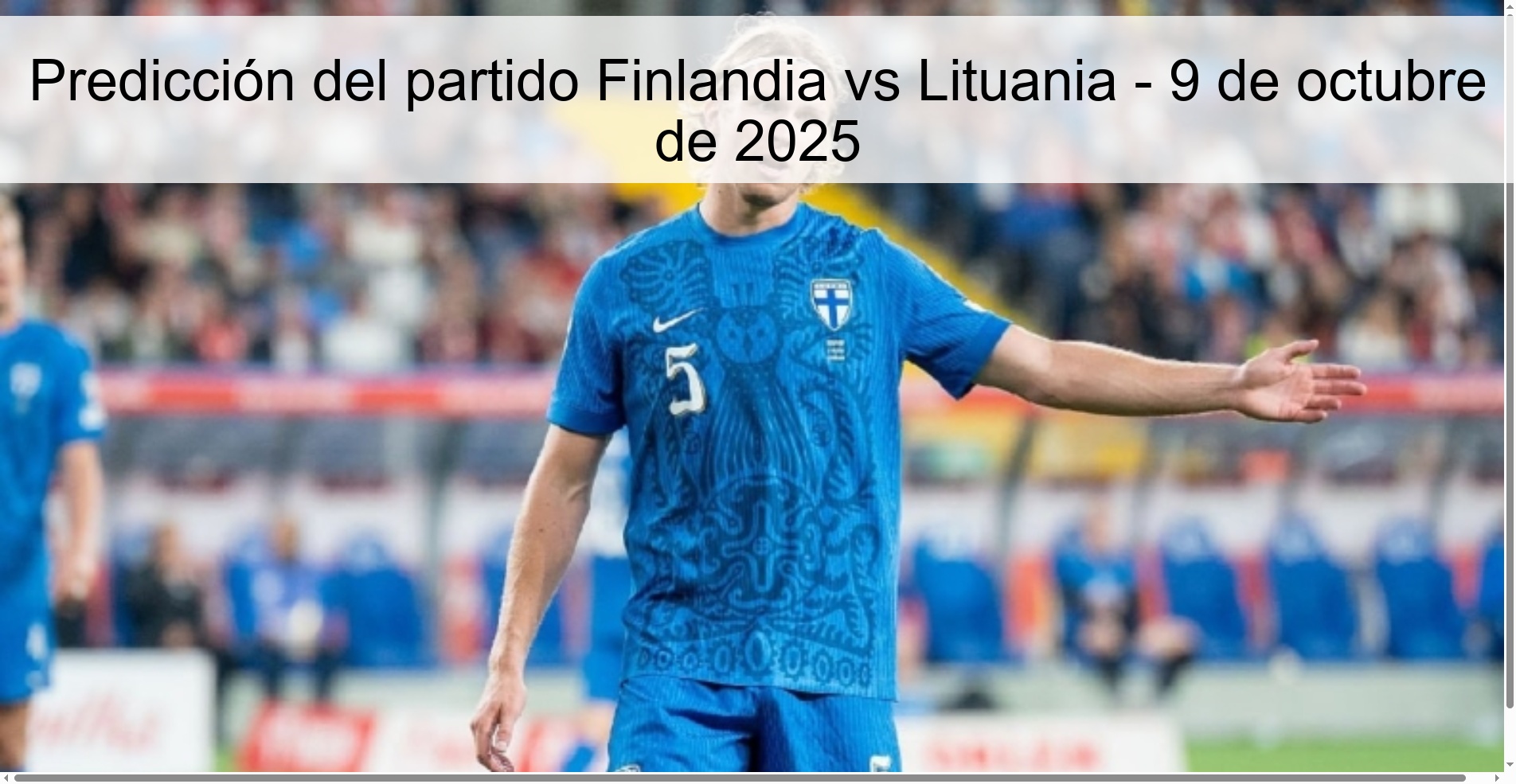 Predicción del partido Finlandia vs Lituania - 9 de octubre de 2025 1 310331