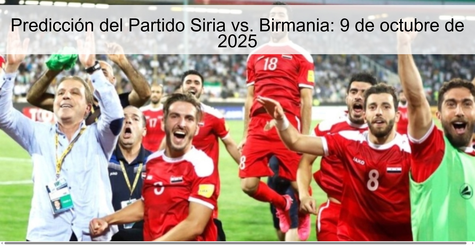 Predicción del Partido Siria vs. Birmania: 9 de octubre de 2025
