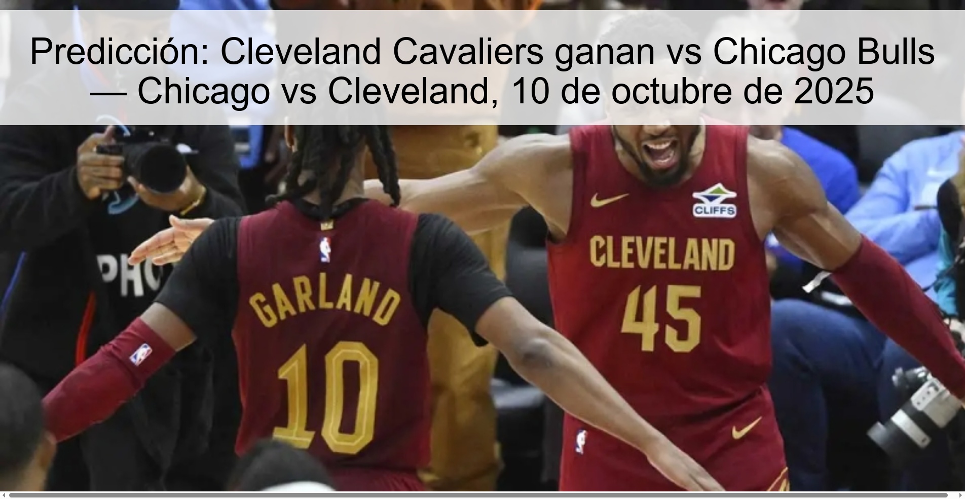Prediction: Cleveland Cavaliers win vs Chicago Bulls — Chicago vs Cleveland, October 10, 2025