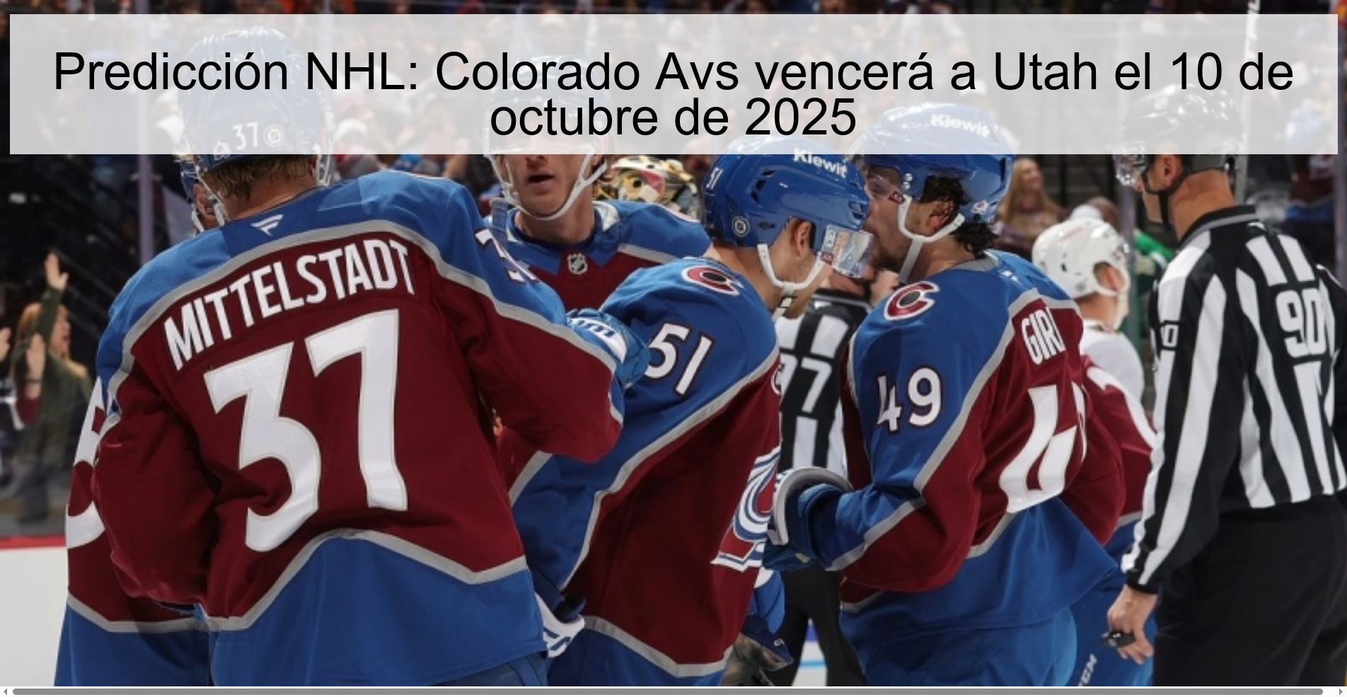 NHL Prediction: Colorado Avs will beat Utah on October 10, 2025
