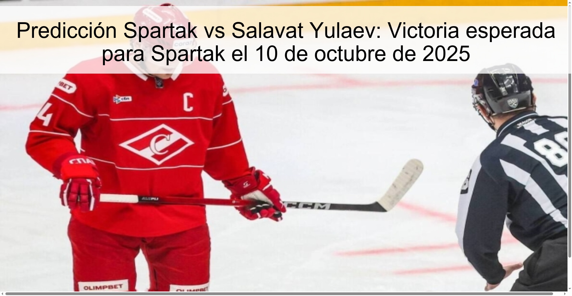 Predicción Spartak vs Salavat Yulaev: Victoria esperada para Spartak el 10 de octubre de 2025 1 310621