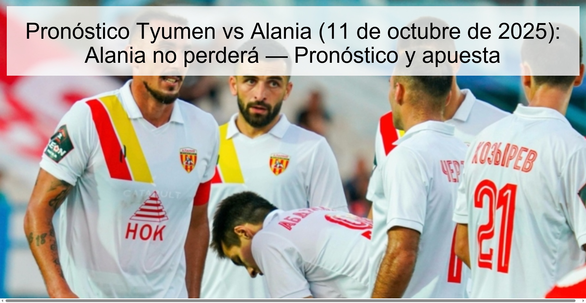 Tyumen vs Alania Prediction (October 11, 2025): Alania will not lose — Prediction and bet 1 311102