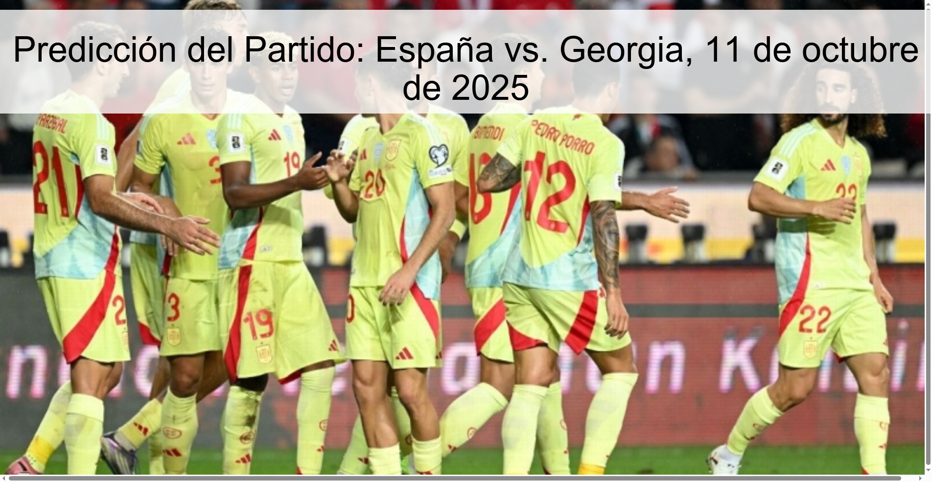 Match Prediction: Spain vs. Georgia, October 11, 2025