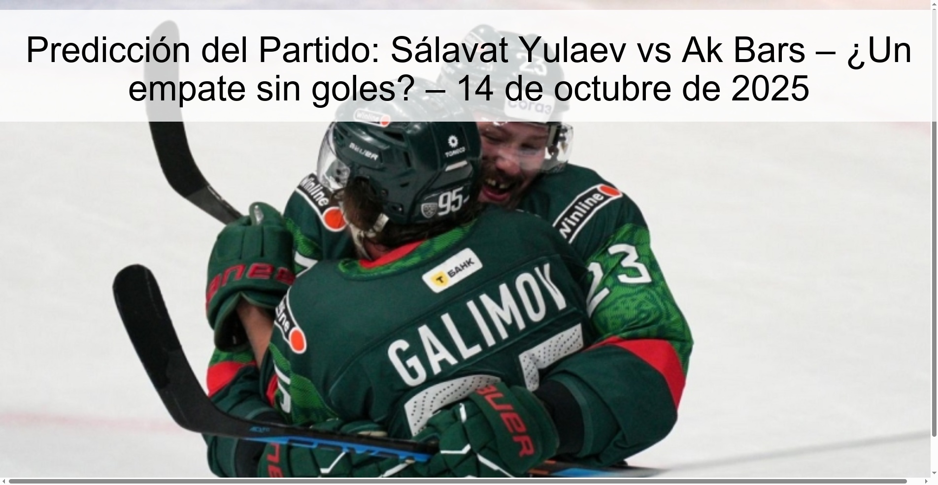 Match Prediction: Sálavat Yulaev vs Ak Bars – A goalless draw? – October 14, 2025