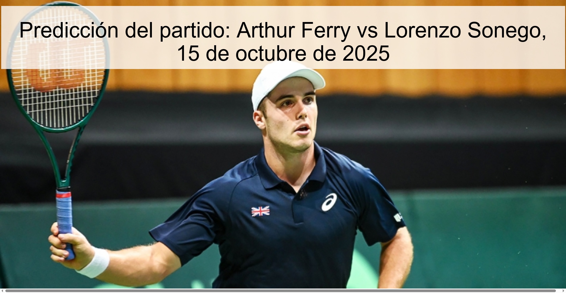 Match Prediction: Arthur Ferry vs Lorenzo Sonego, October 15, 2025