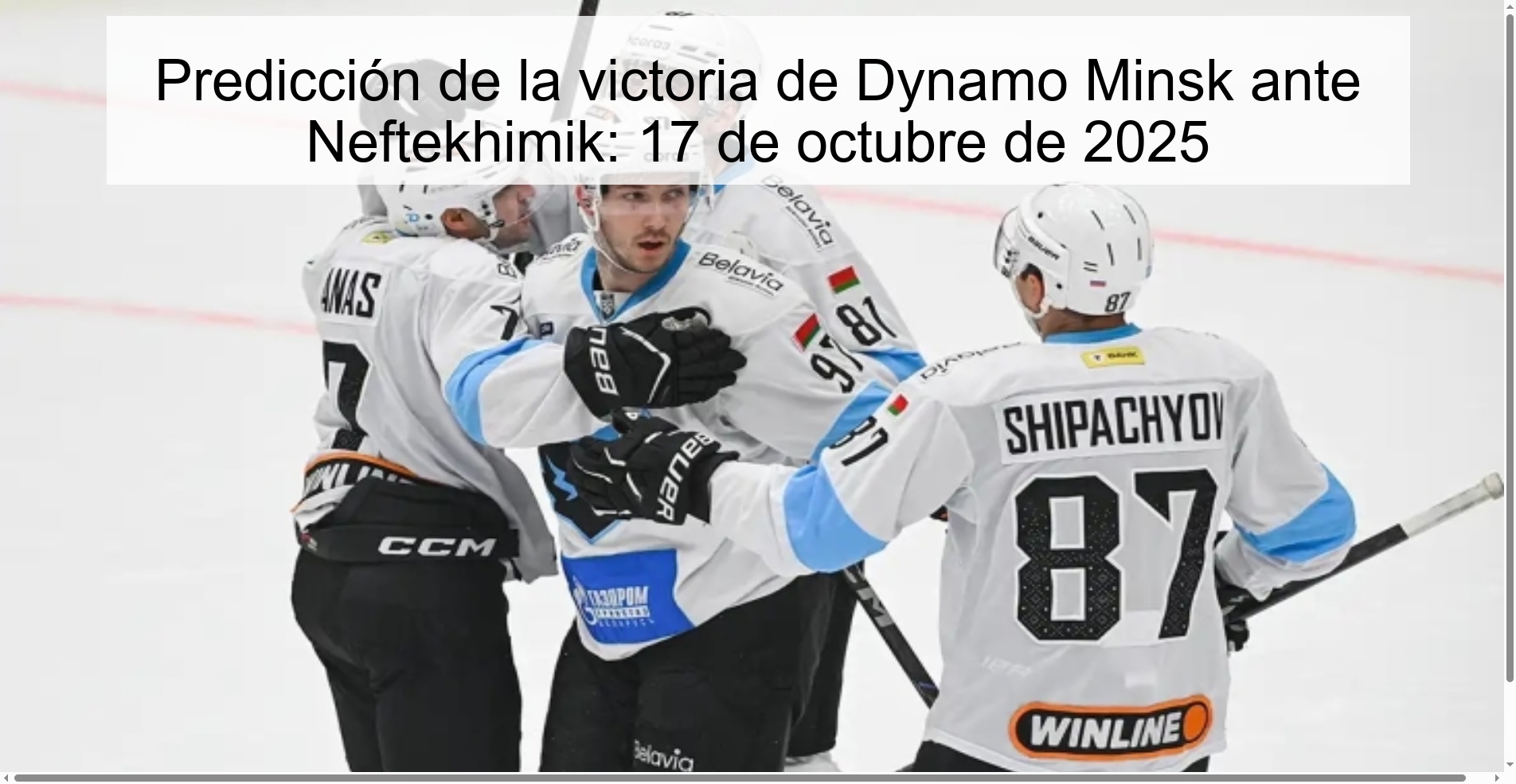 Prediction of Dynamo Minsk's victory against Neftekhimik: October 17, 2025