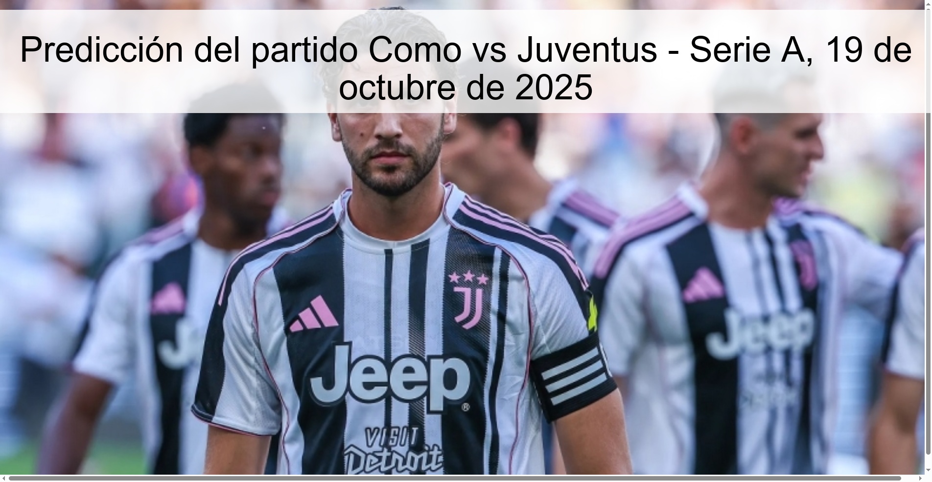 Como vs Juventus match prediction - Serie A, October 19, 2025