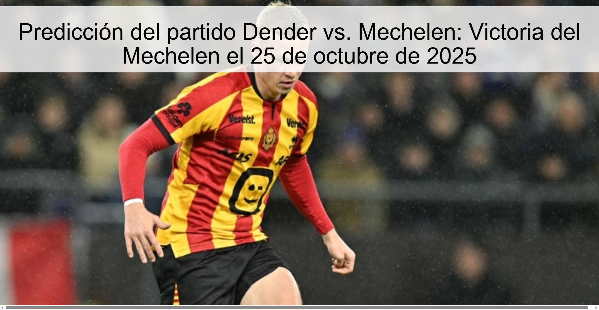 Dender vs. match prediction Mechelen: Mechelen win on October 25, 2025