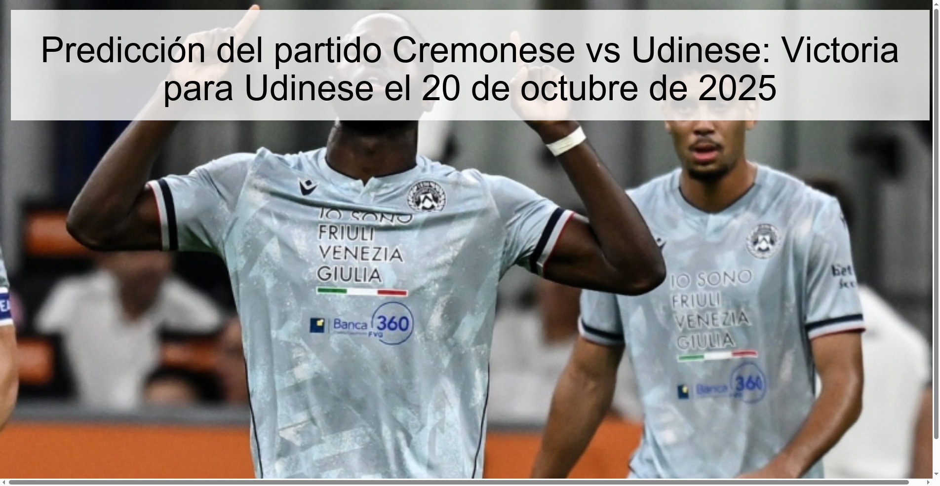 Cremonese vs Udinese match prediction: Victory for Udinese on October 20, 2025
