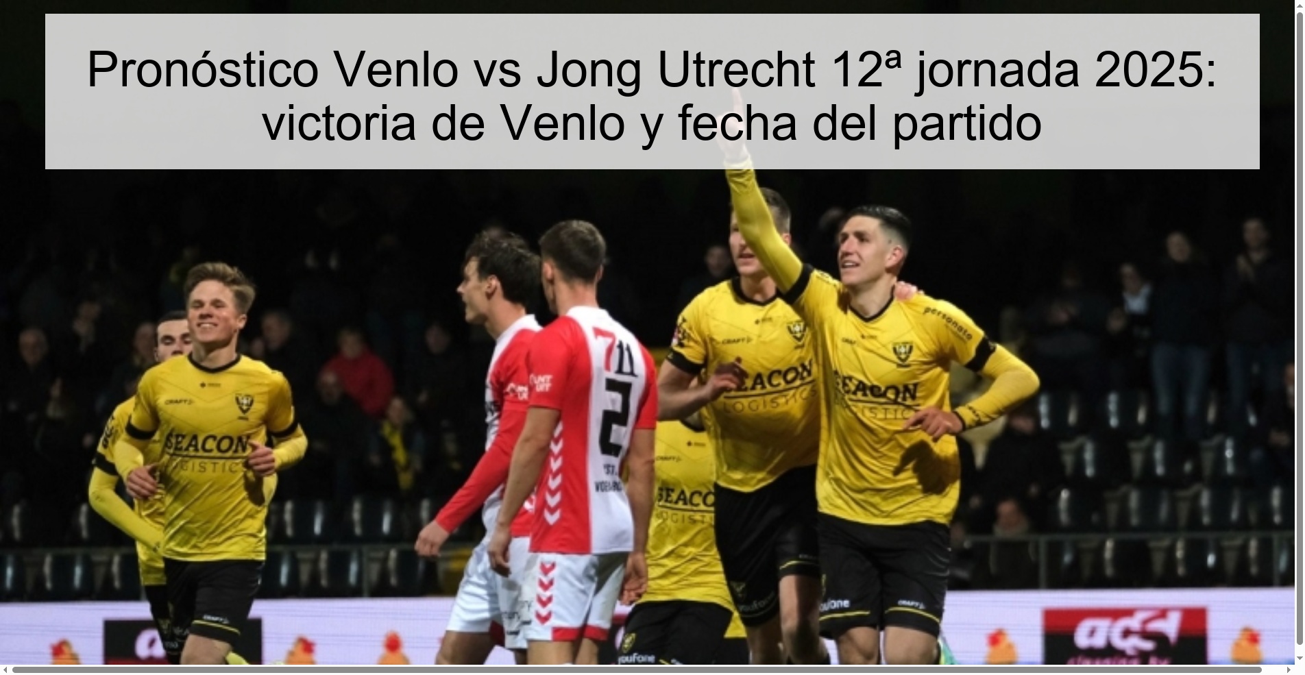 Venlo vs Jong Utrecht Prediction Matchday 12 2025: Venlo victory and match date