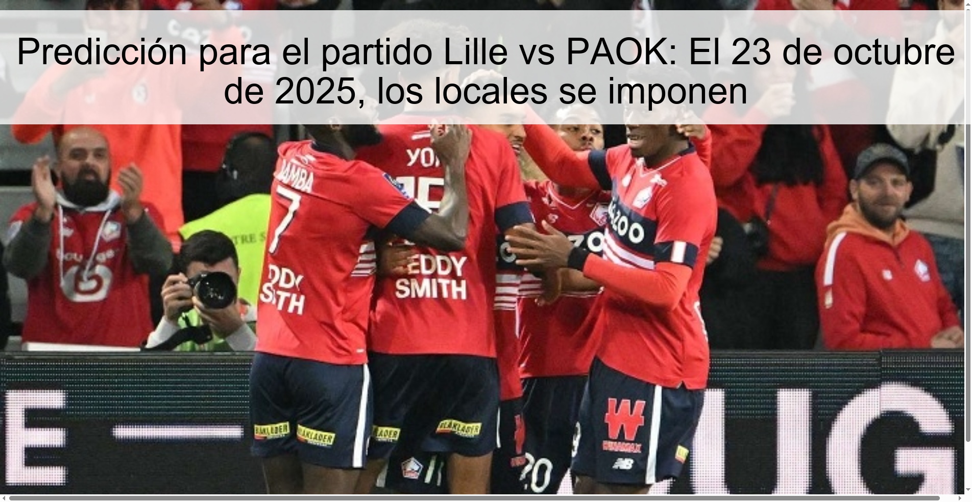 Prediction for the Lille vs PAOK match: On October 23, 2025, the locals win