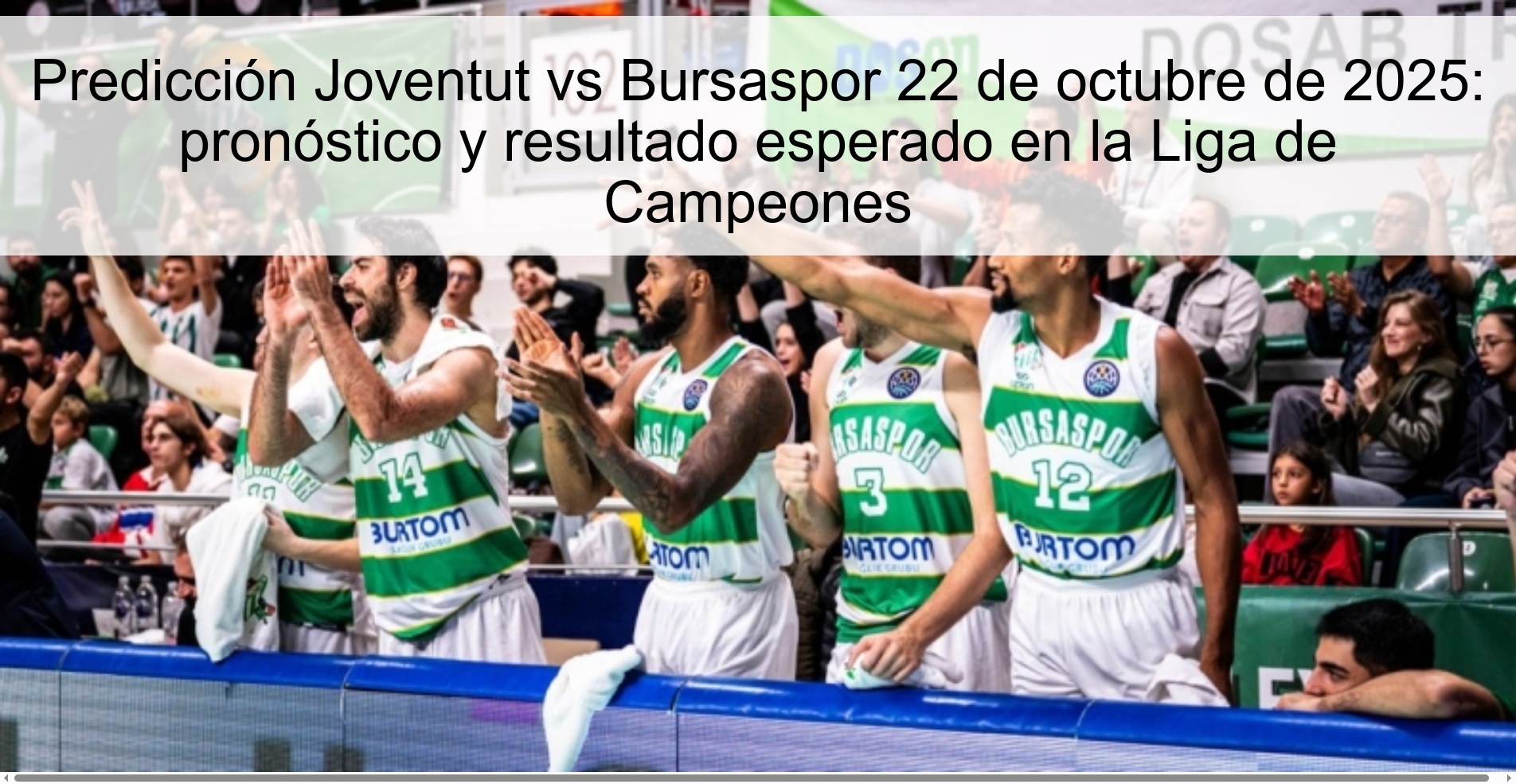 Joventut vs Bursaspor prediction October 22, 2025: prediction and expected result in the Champions League