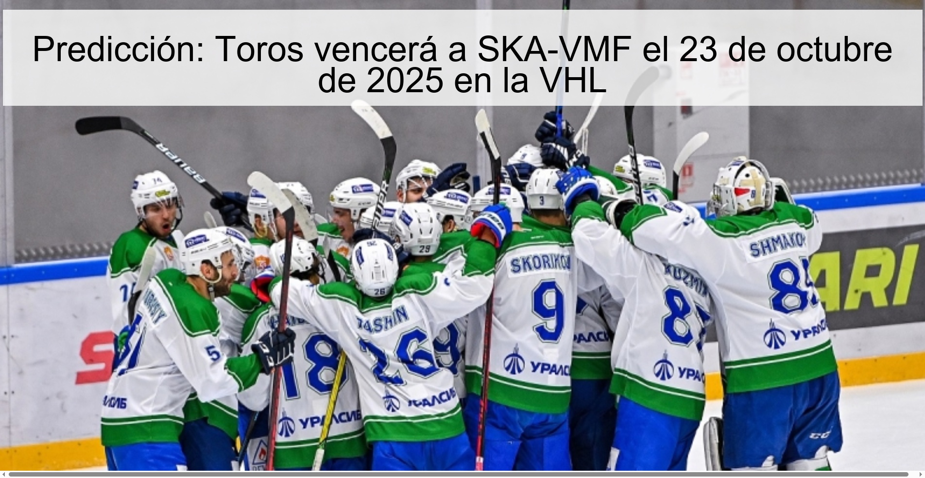 Prediction: Toros will beat SKA-VMF on October 23, 2025 in the VHL