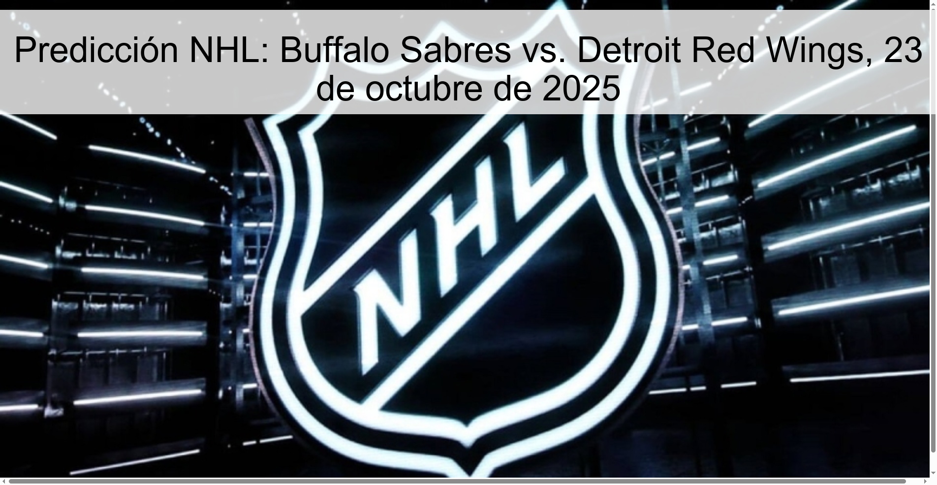 NHL Prediction: Buffalo Sabers vs. Detroit Red Wings, October 23, 2025