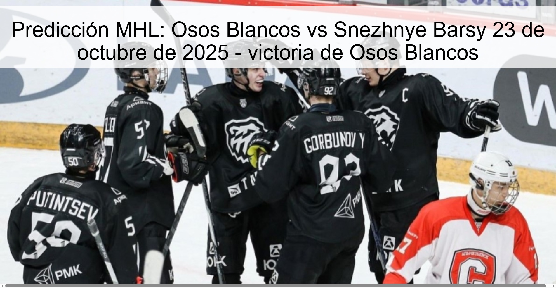 Predicción MHL: Osos Blancos vs Snezhnye Barsy 23 de octubre de 2025 - victoria de Osos Blancos 1 315535