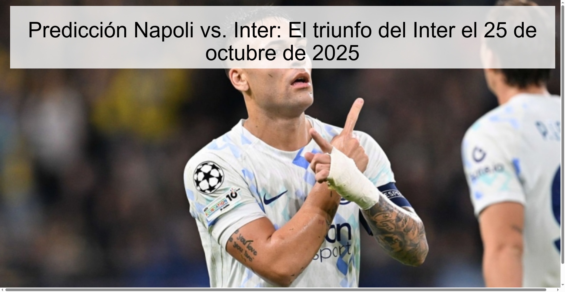 Predicción Napoli vs. Inter: El triunfo del Inter el 25 de octubre de 2025 1 316076