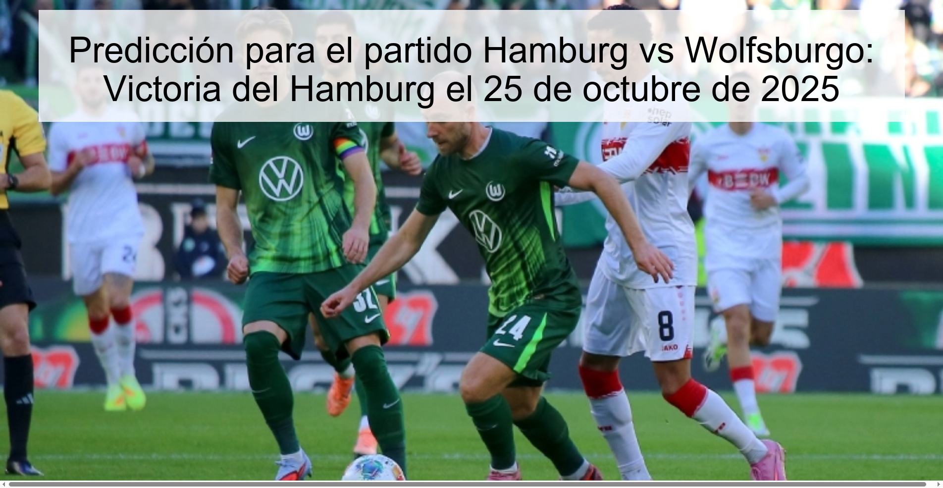 Prediction for the Hamburg vs Wolfsburg match: Hamburg win on October 25, 2025