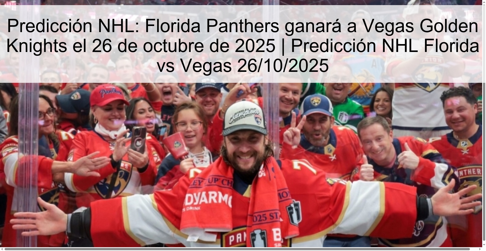 Predicción NHL: Florida Panthers ganará a Vegas Golden Knights el 26 de octubre de 2025 | Predicción NHL Florida vs Vegas 26/10/2025 1 316419