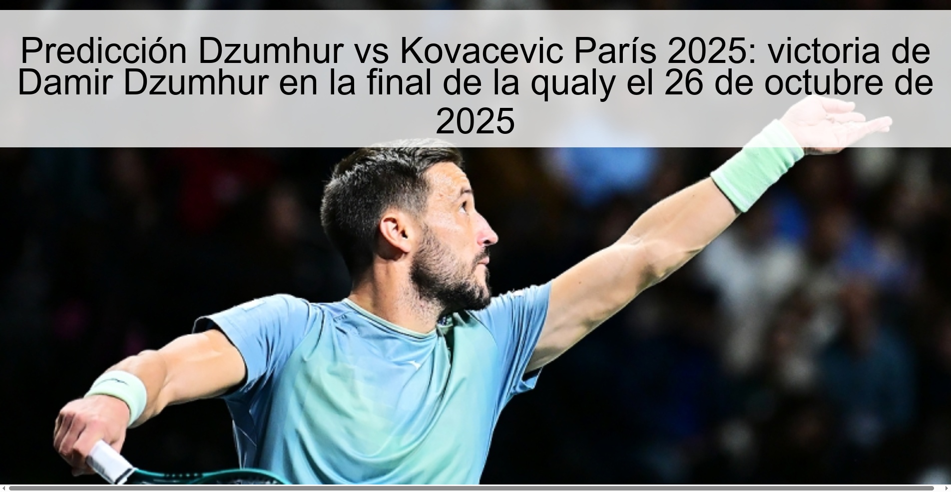 Dzumhur vs Kovacevic Paris 2025 prediction: Damir Dzumhur win in the qualy final on October 26, 2025 1 316825