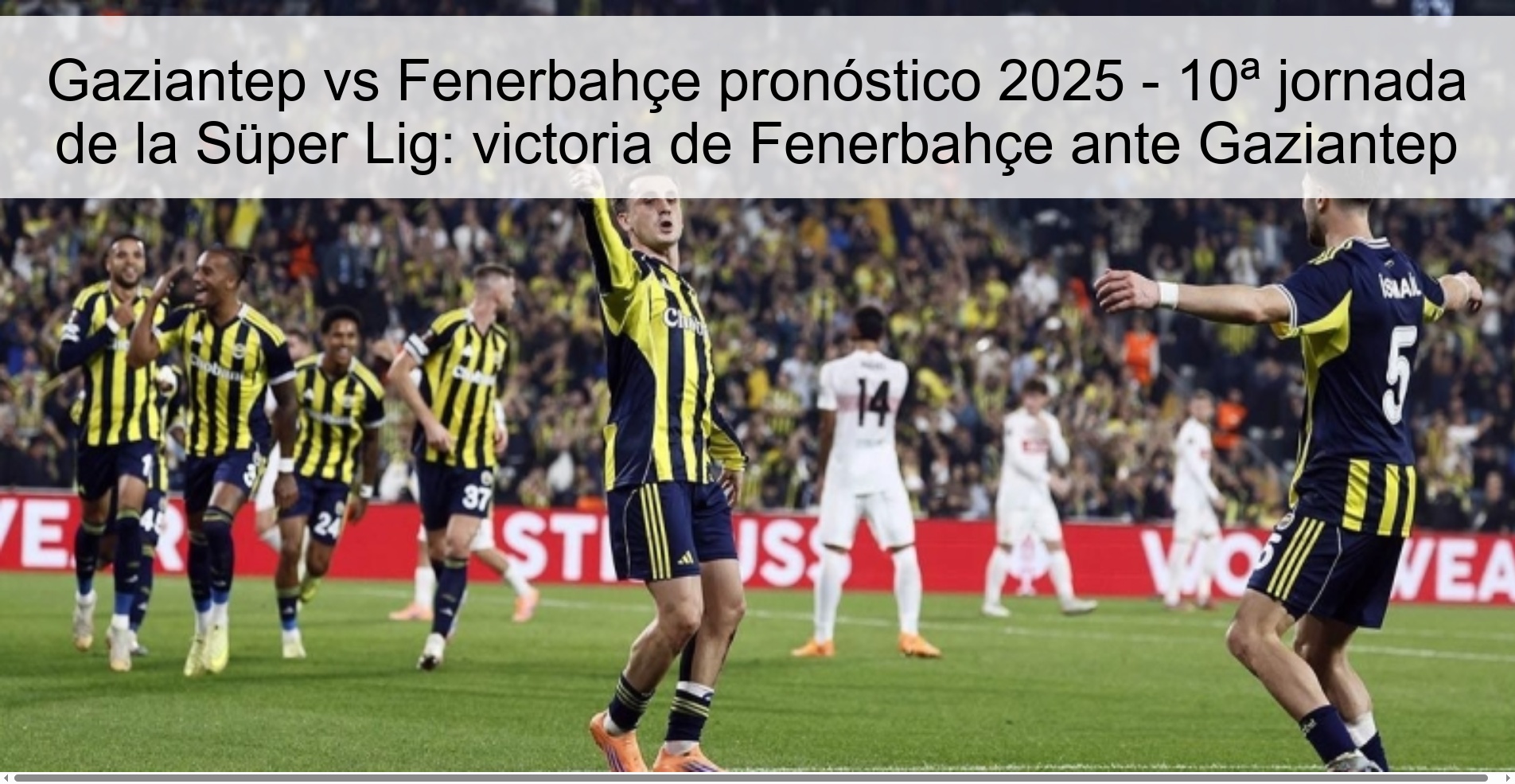 Gaziantep vs Fenerbahçe prediction 2025 - 10th round of the Süper Lig: victory for Fenerbahçe against Gaziantep 1 316934