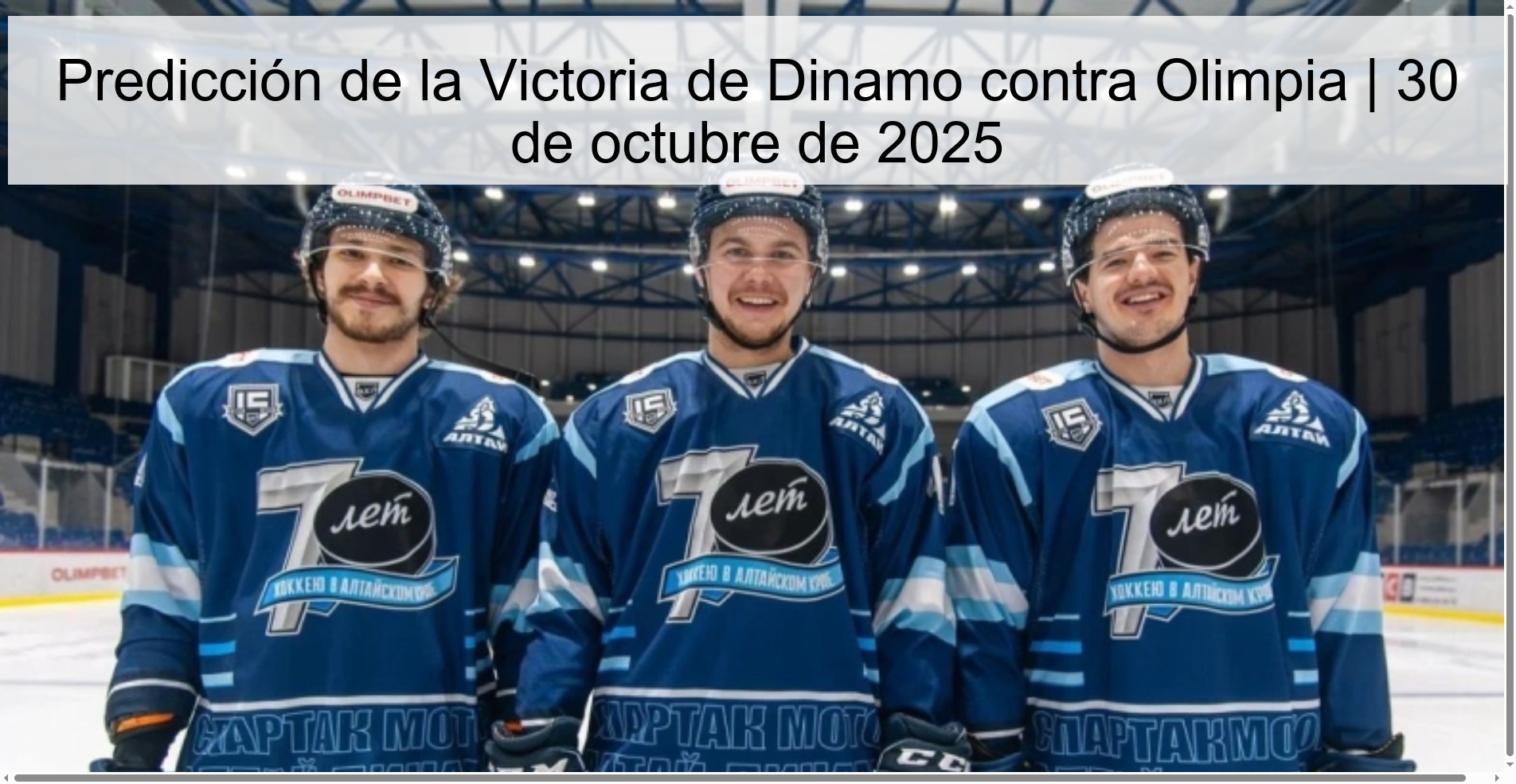 Predicción de la Victoria de Dinamo contra Olimpia | 30 de octubre de 2025 1 317961