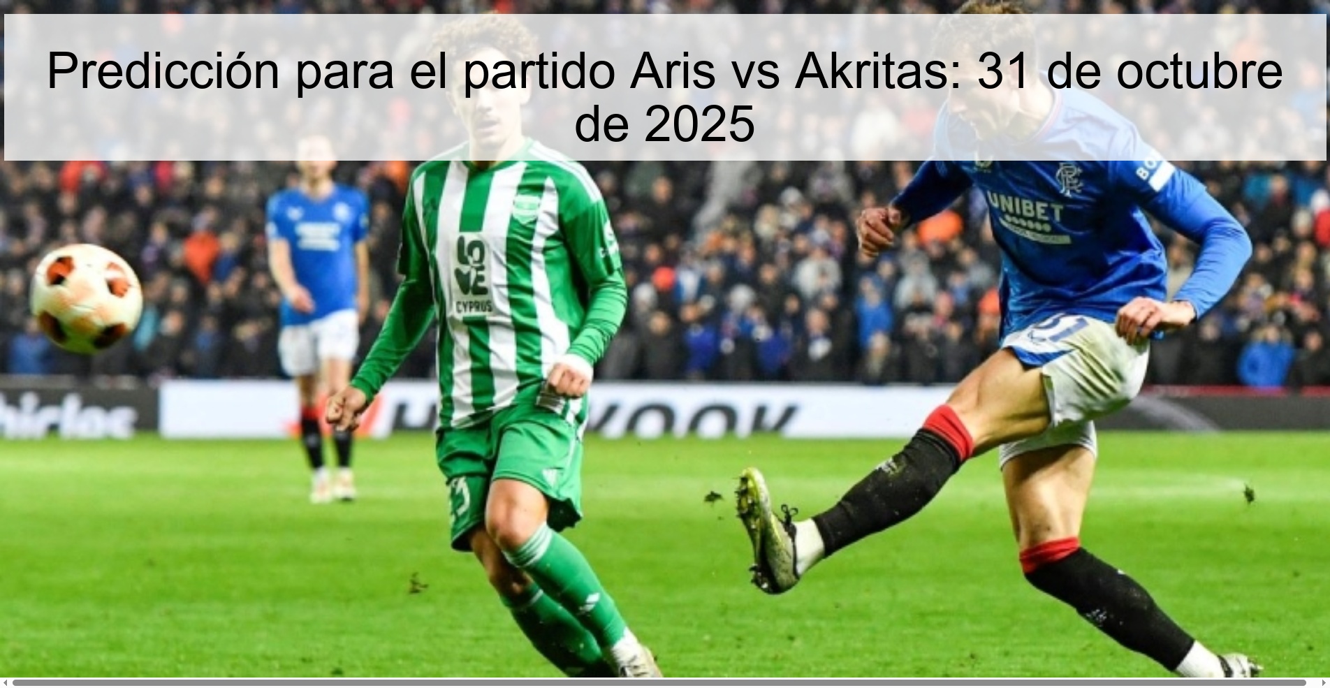 Predicción para el partido Aris vs Akritas: 31 de octubre de 2025