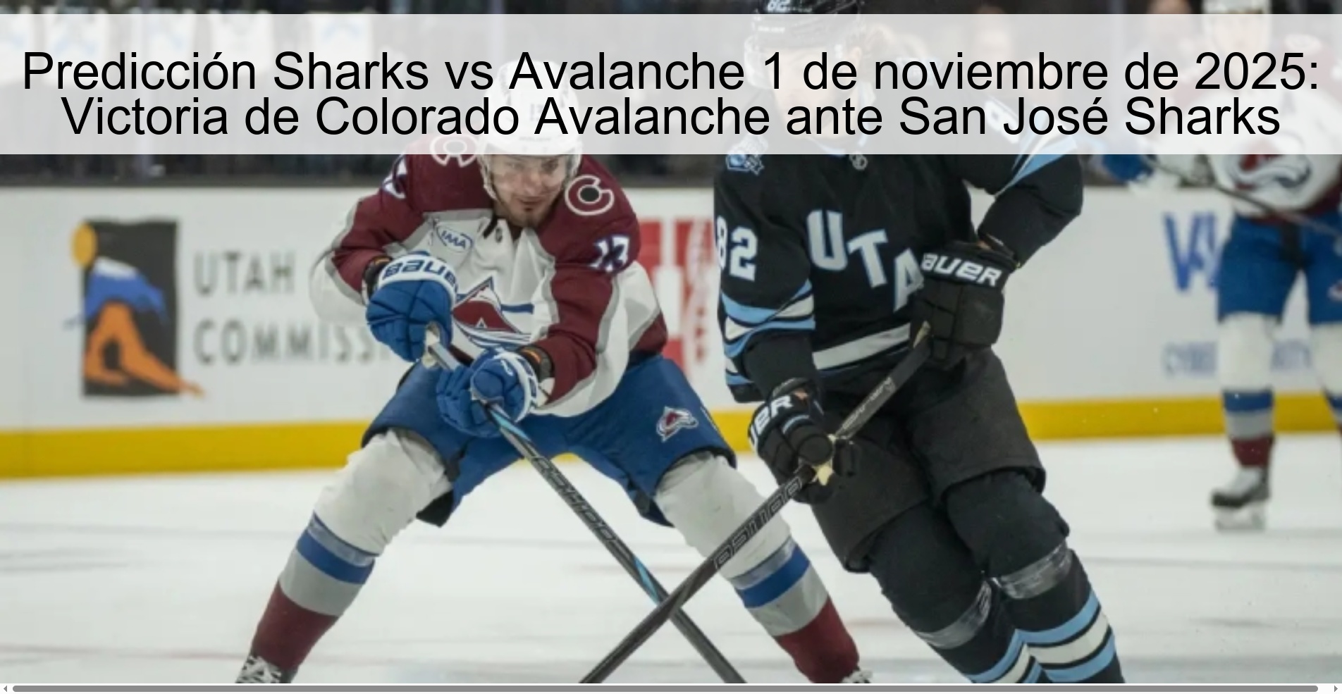 Predicción Sharks vs Avalanche 1 de noviembre de 2025: Victoria de Colorado Avalanche ante San José Sharks 1 318843